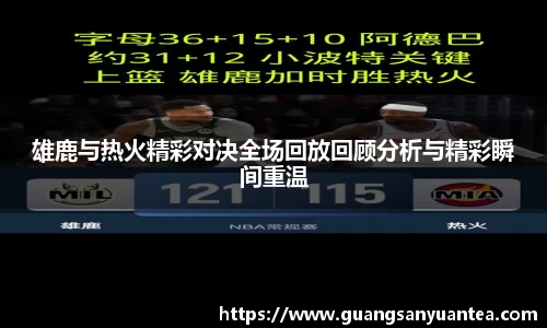 雄鹿与热火精彩对决全场回放回顾分析与精彩瞬间重温