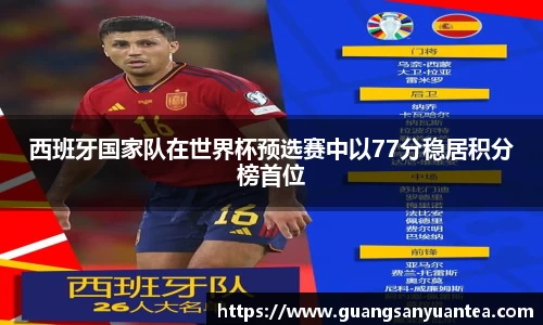 西班牙国家队在世界杯预选赛中以77分稳居积分榜首位