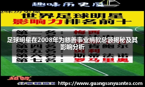 足球明星在2008年为慈善事业捐款总额揭秘及其影响分析