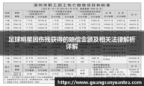 足球明星因伤残获得的赔偿金额及相关法律解析详解