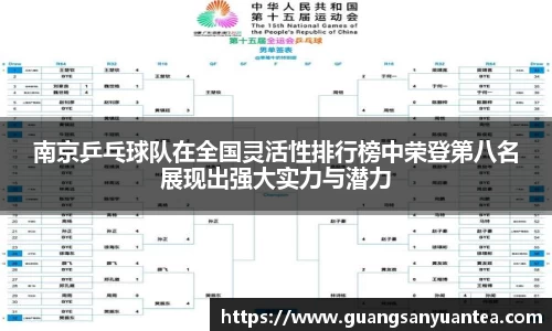 南京乒乓球队在全国灵活性排行榜中荣登第八名展现出强大实力与潜力